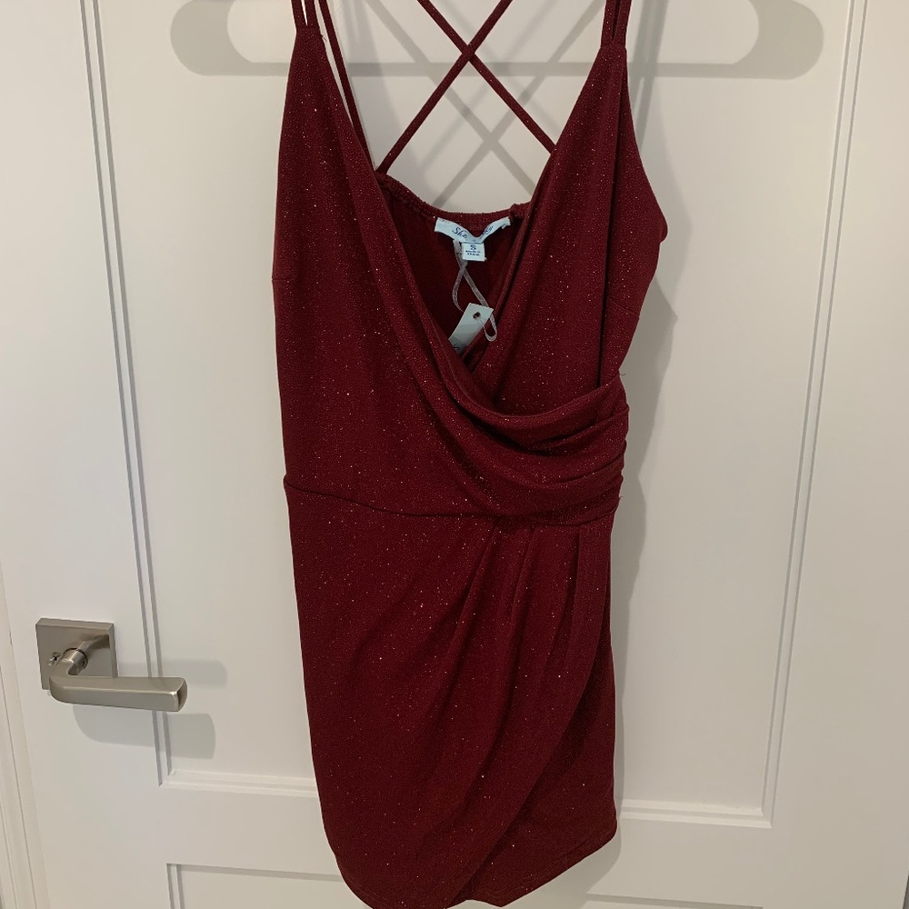 She and Sky Red Sparkly Romper NEW